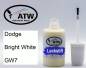 Preview: Dodge, Bright White, GW7: 20ml Lackstift, von ATW Autoteile West.